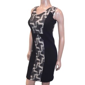 NEW Clements Ribeiro Portobello Wool Shift Dress Geometric Sleeveless Vneck